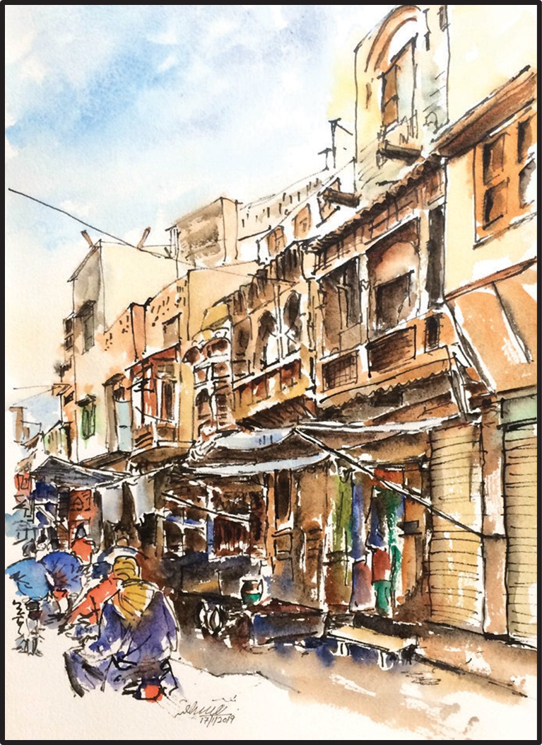 Kashmiri Bazar (1), 2019 by Saqib Akhtar