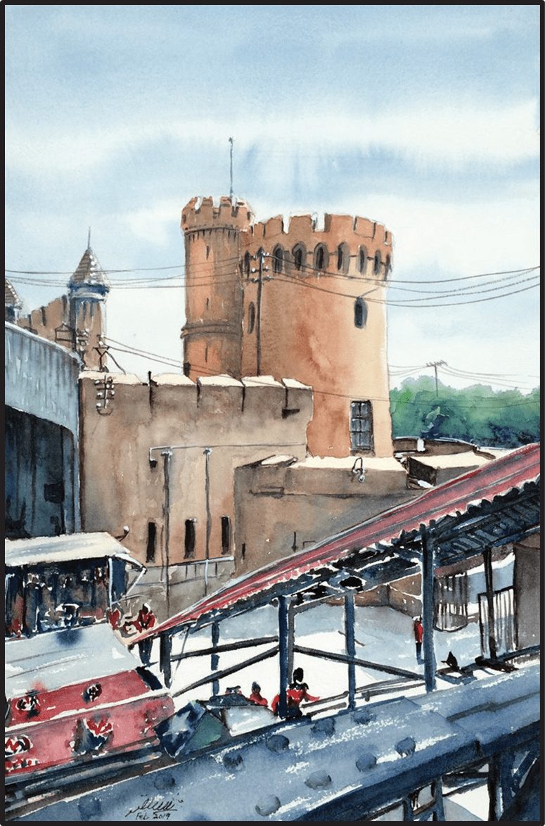 Lahore Railway Station Towers, 2019 by Saqib Akhtar