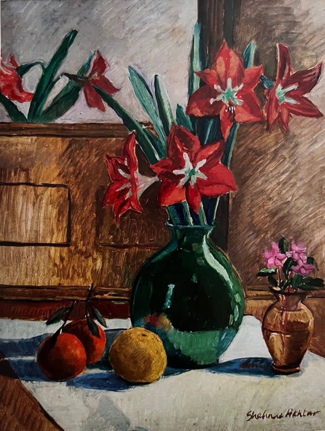Amaryllis and Fruit by Shahnaz Akhtar