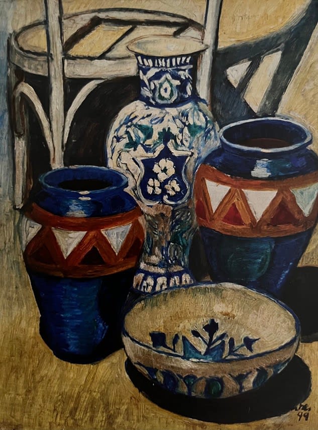 Still Life with Blue Jars by Shahnaz Akhtar