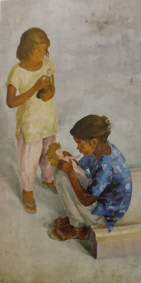 Two Girls and Their Dolls by Naseem Hafeez Qazi