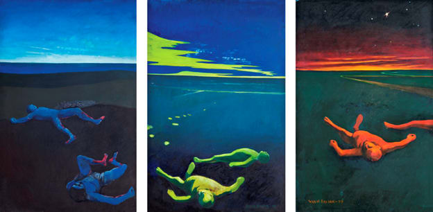 Bangladesh Saga (Triptytch), 3 Panels, 1970 by Ijaz ul Hassan