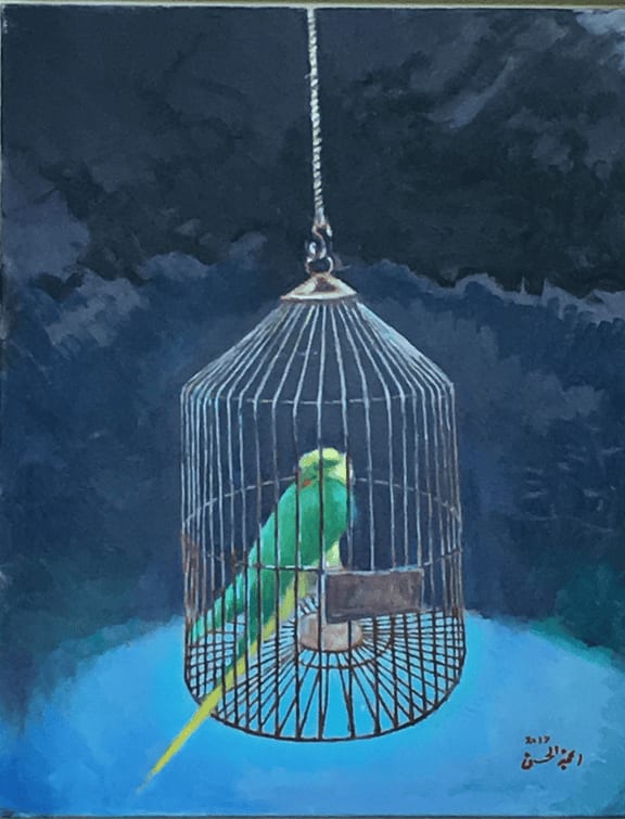 Parrot On A Stormy Night, 2017 by Ijaz ul Hassan