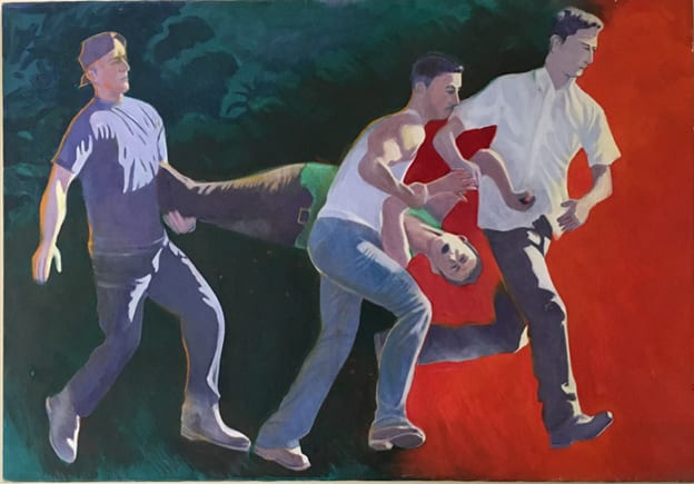 Stepping into the future (A painting depicting the Palestinian struggle), 2010 by Ijaz ul Hassan