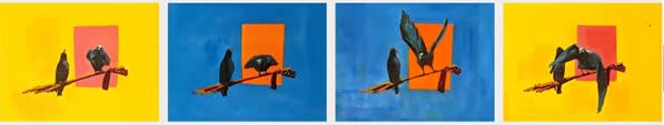Bird Taking Flight, Series of 4, 2024 by Shehzar Abro