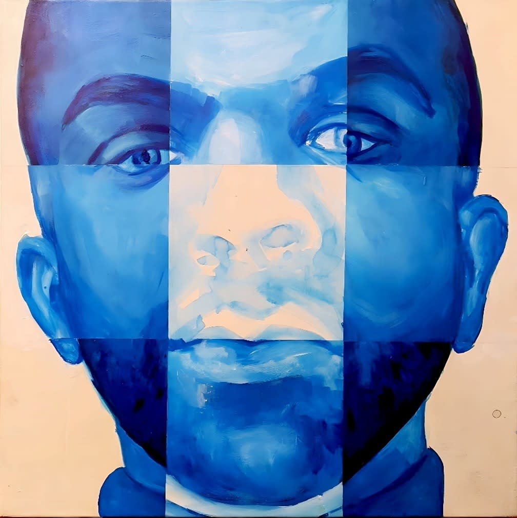 Blue Self Portrait, 2022 by Shehzar Abro