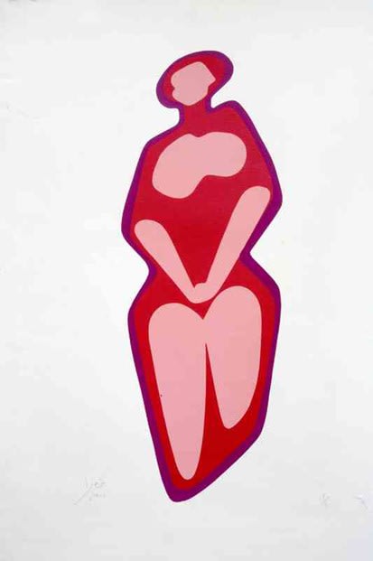 Female Nude in Red