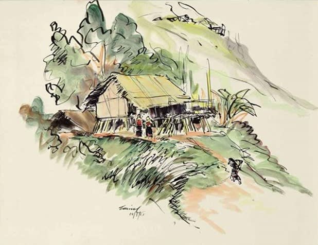 Untitled (Landscape with hut)