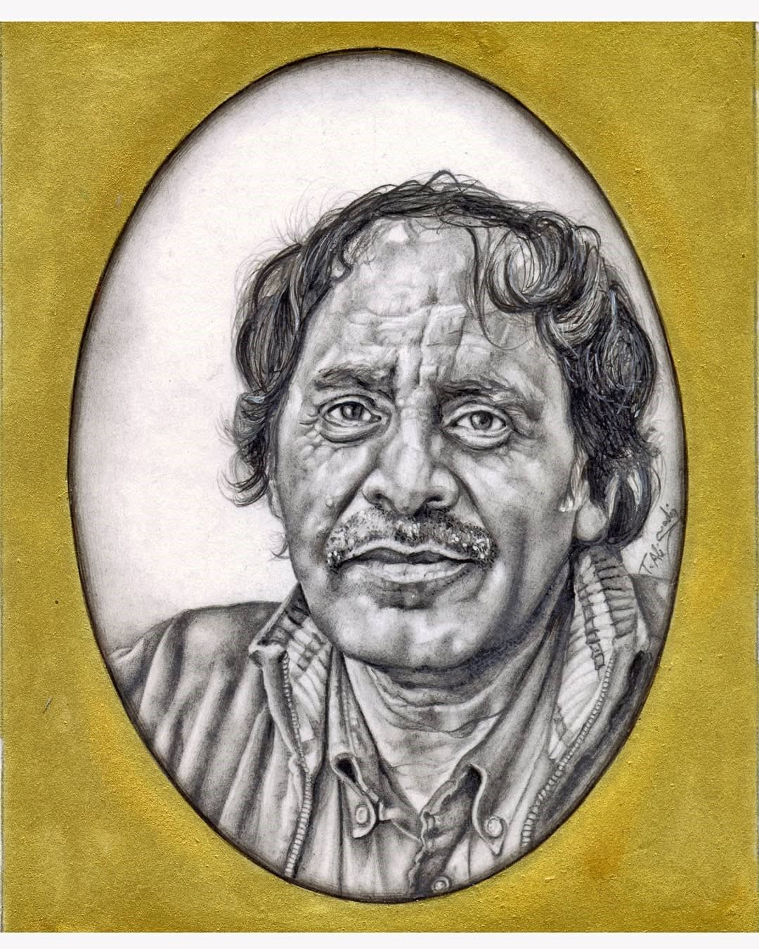 Miniature portrait of my teacher (Sir Erfan Ullah Babar)