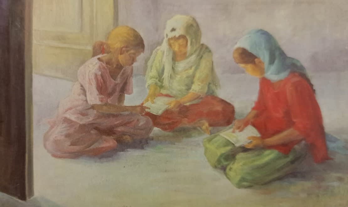 Three Girls Reading