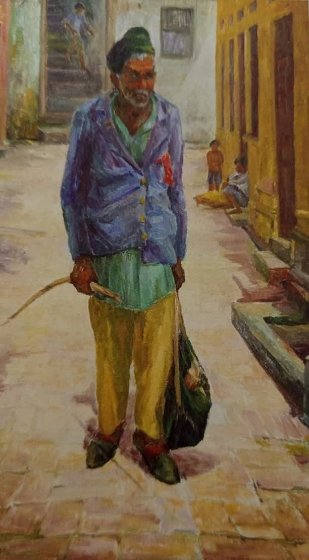 Old Man Walking Down a Street