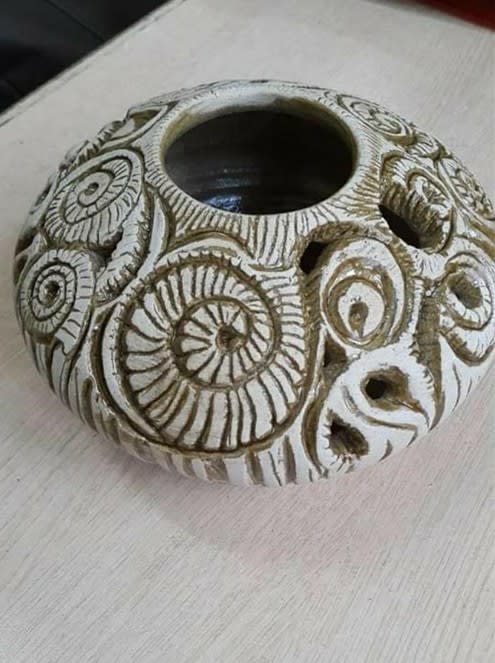 Round Bowl with Perforated Surface