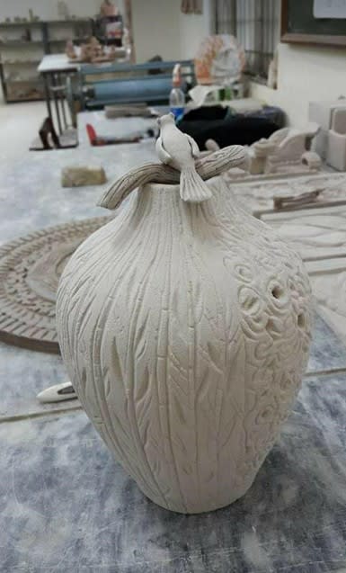 White Bird on Jar