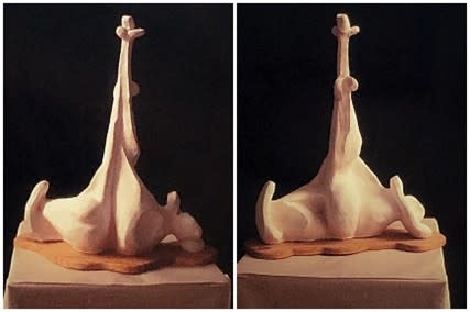 A seated figure with Outstretched legs