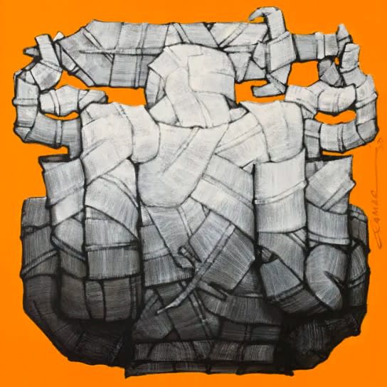 Orange Wrapped Layers Abstract