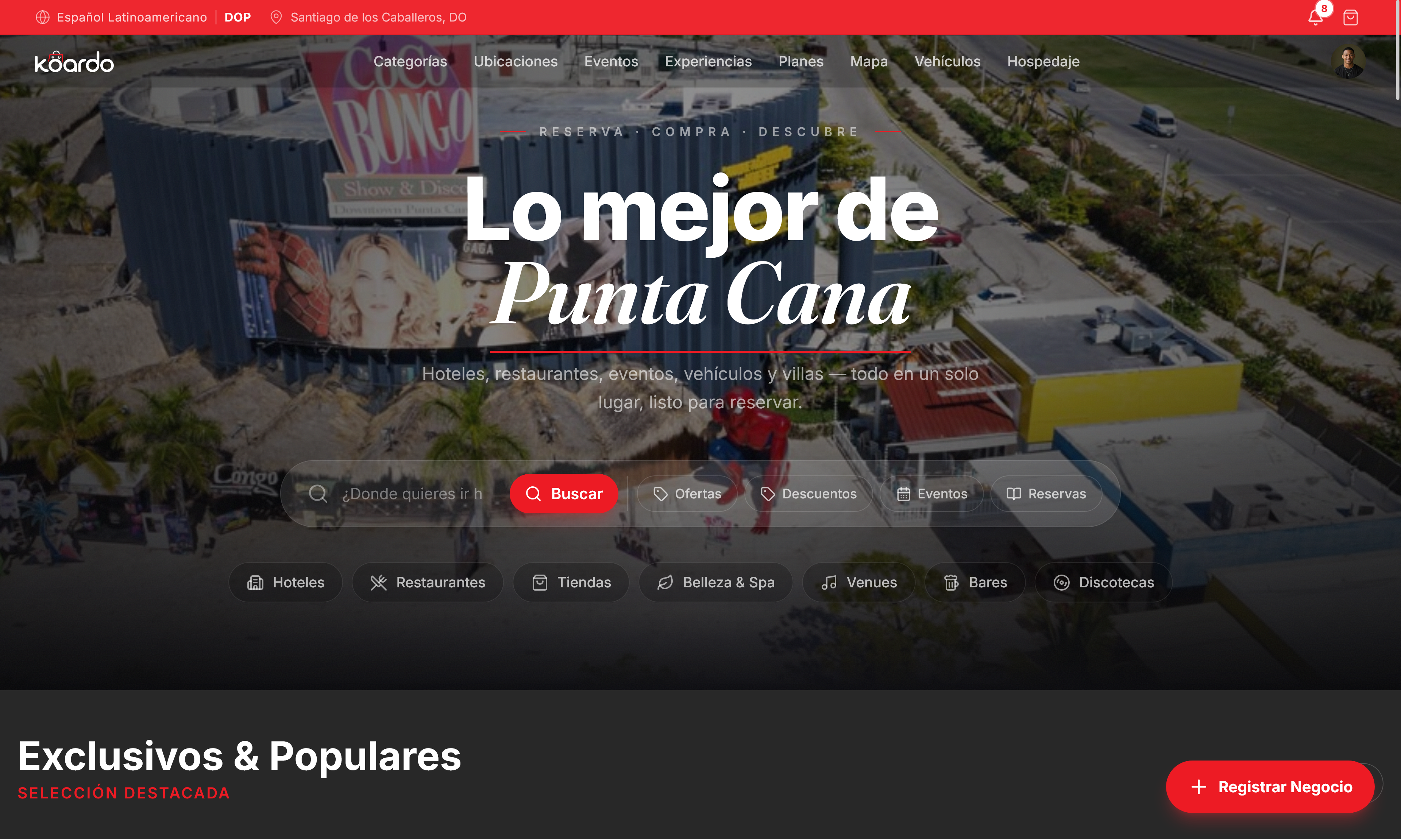 Página de inicio de Koardo
