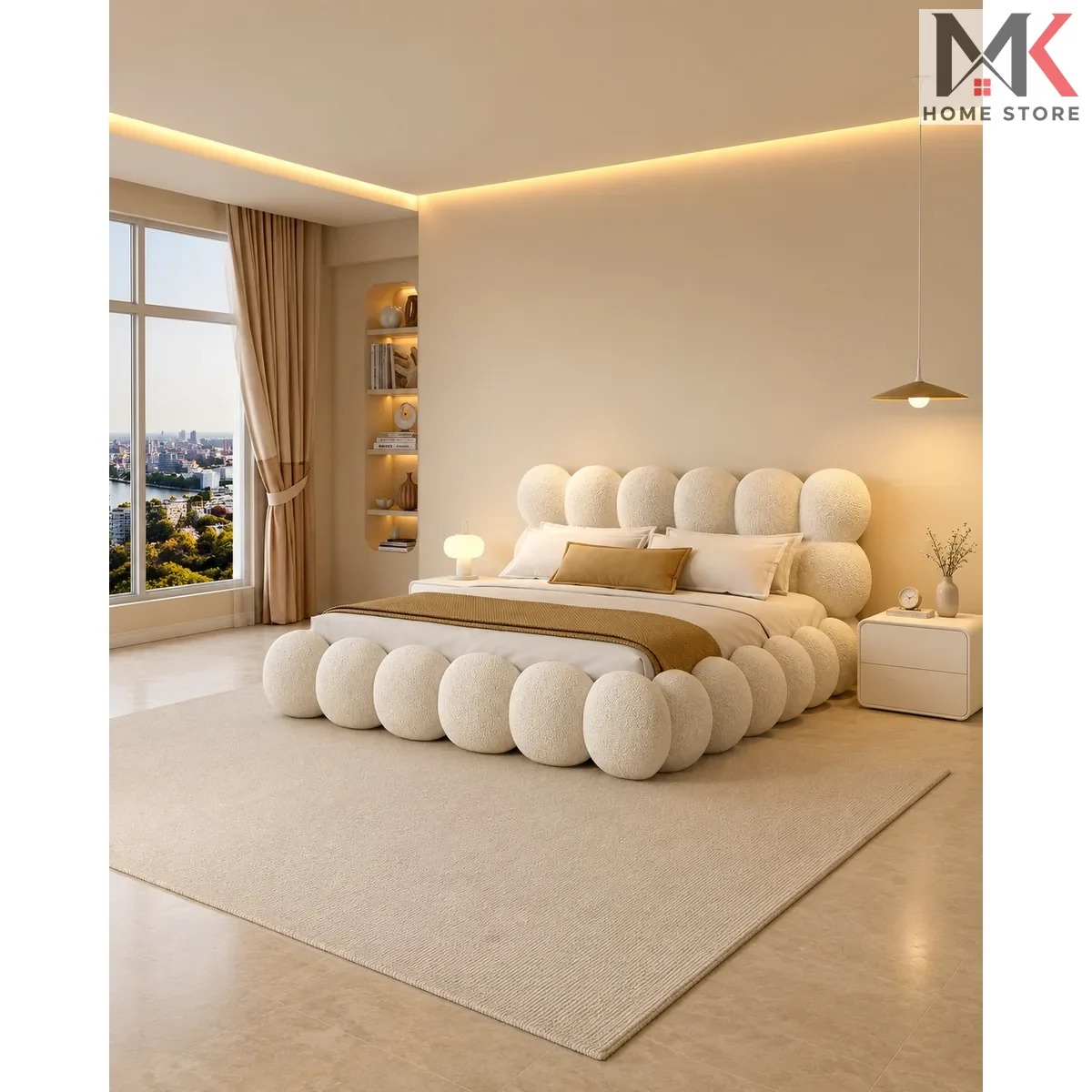 Bubble Upholstered Bed Set