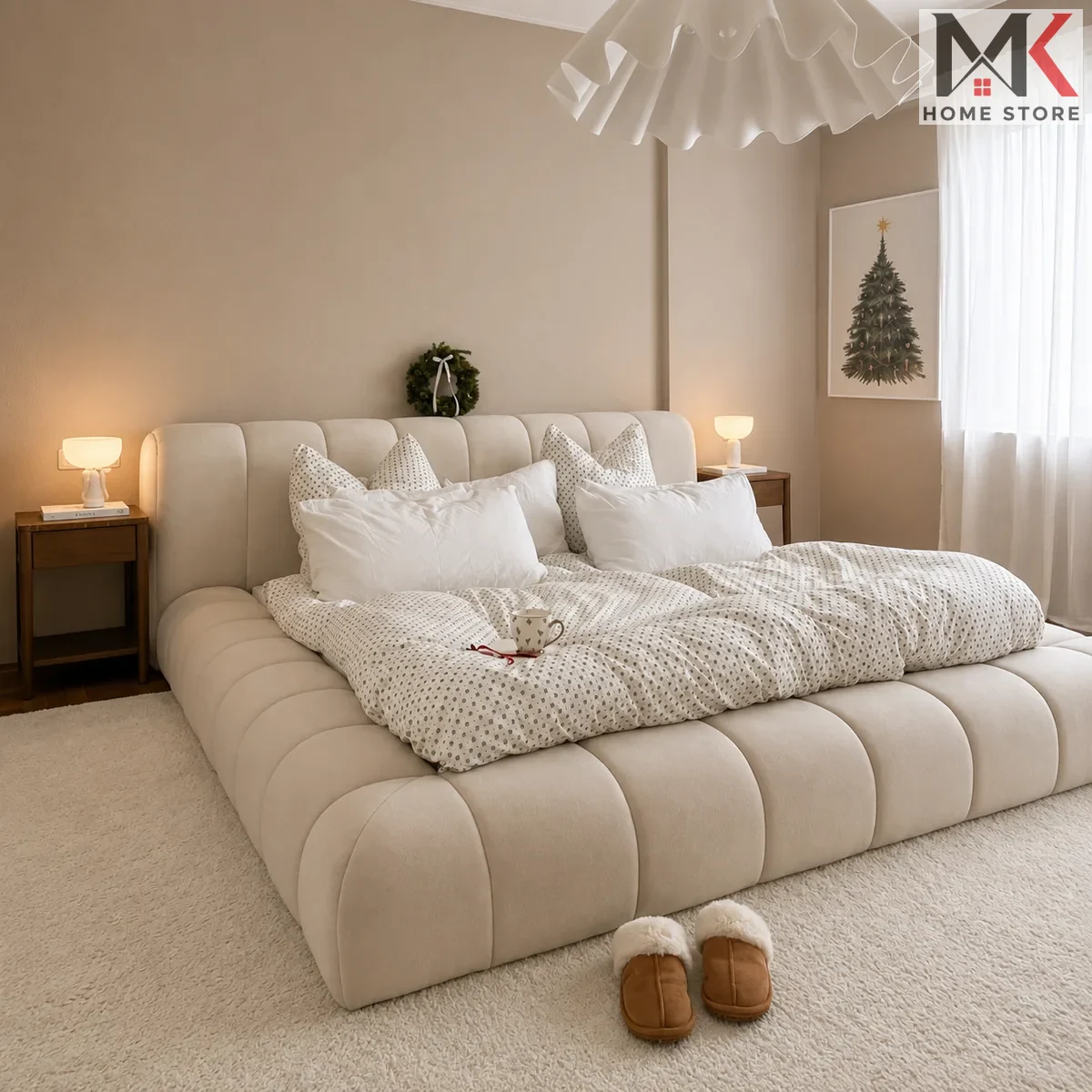 Modern Upholstered Platform Bed Set