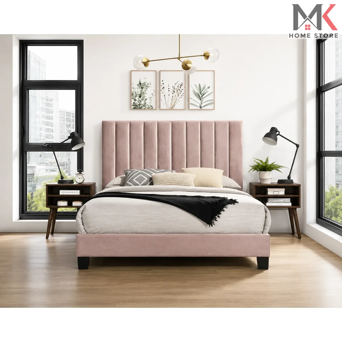 Contemporary Cushion Bed Set