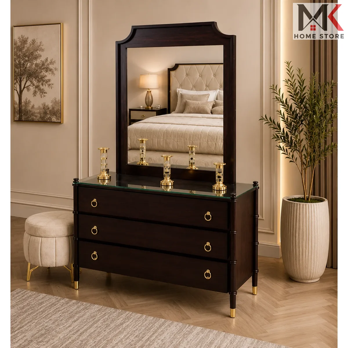 The Neo-Classical 3-Drawer Vanity Suite