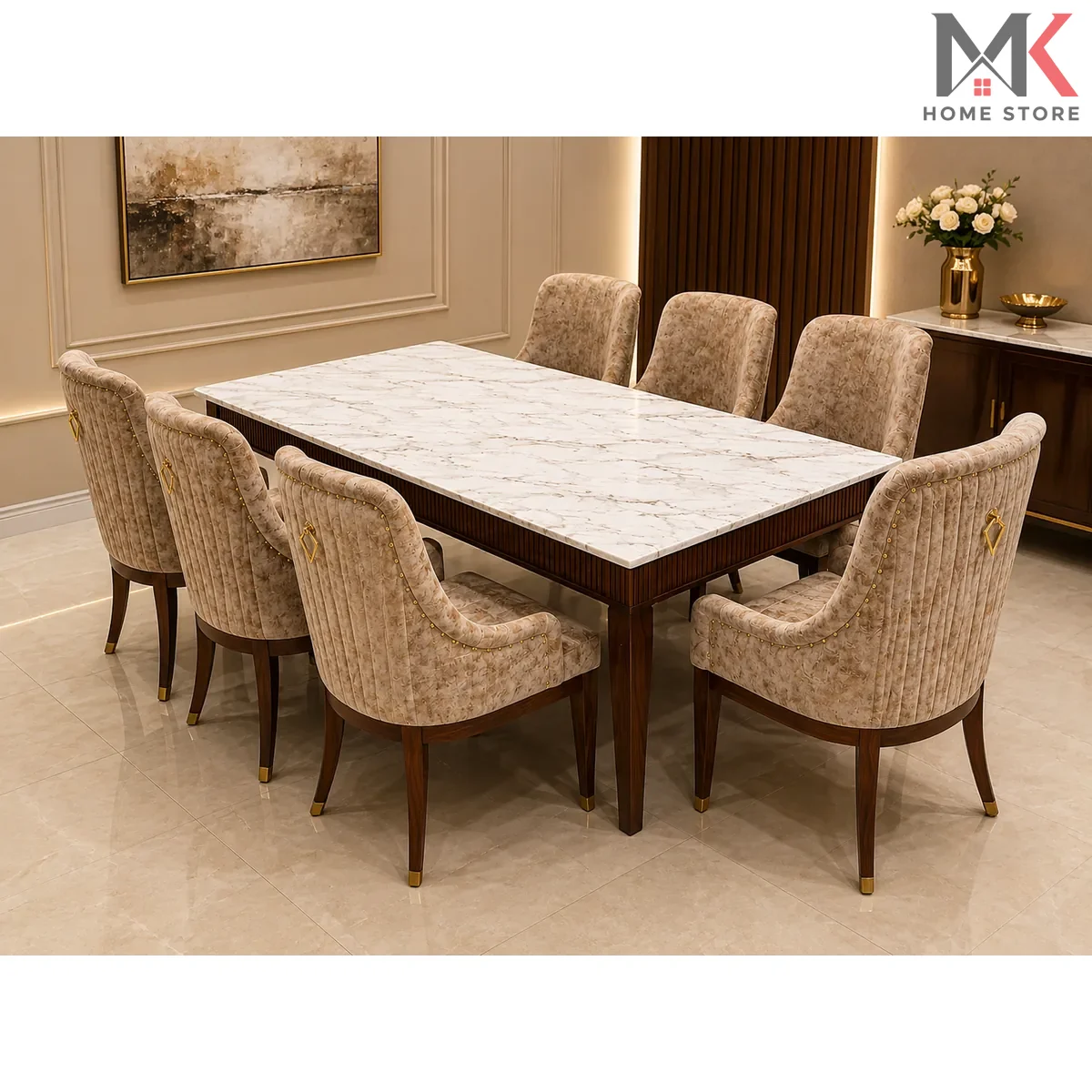 Modern PVC Top Dining Set