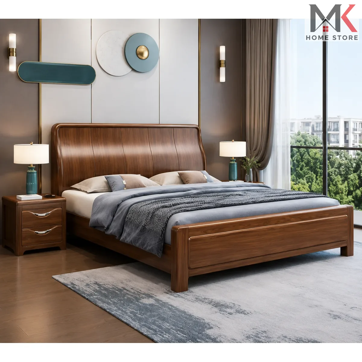Monarch Oak Bed Set
