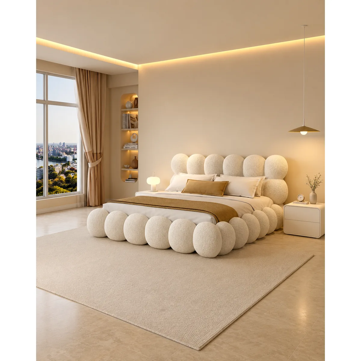Bubble Upholstered Bed Set