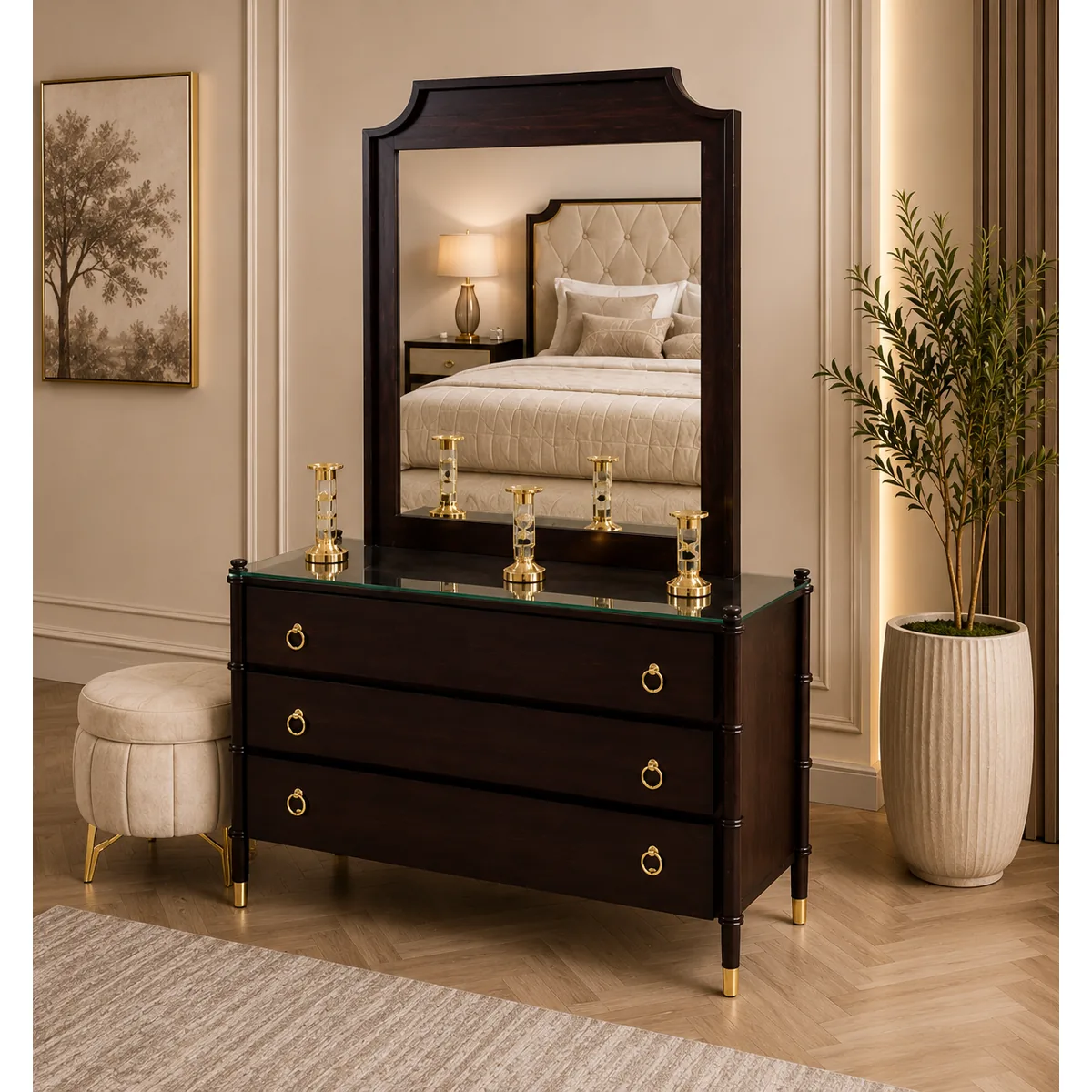 The Neo-Classical 3-Drawer Vanity Suite