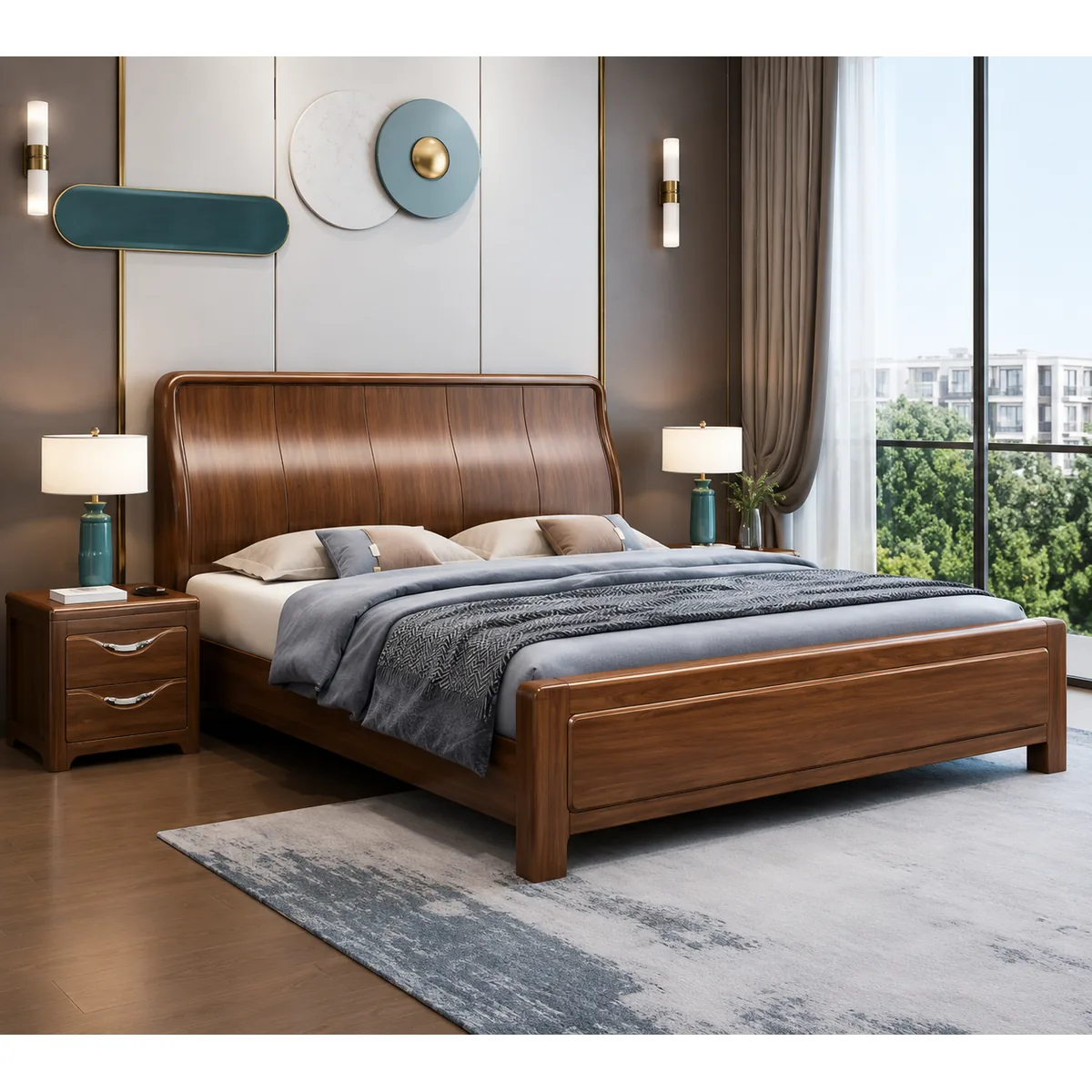 Monarch Oak Bed Set