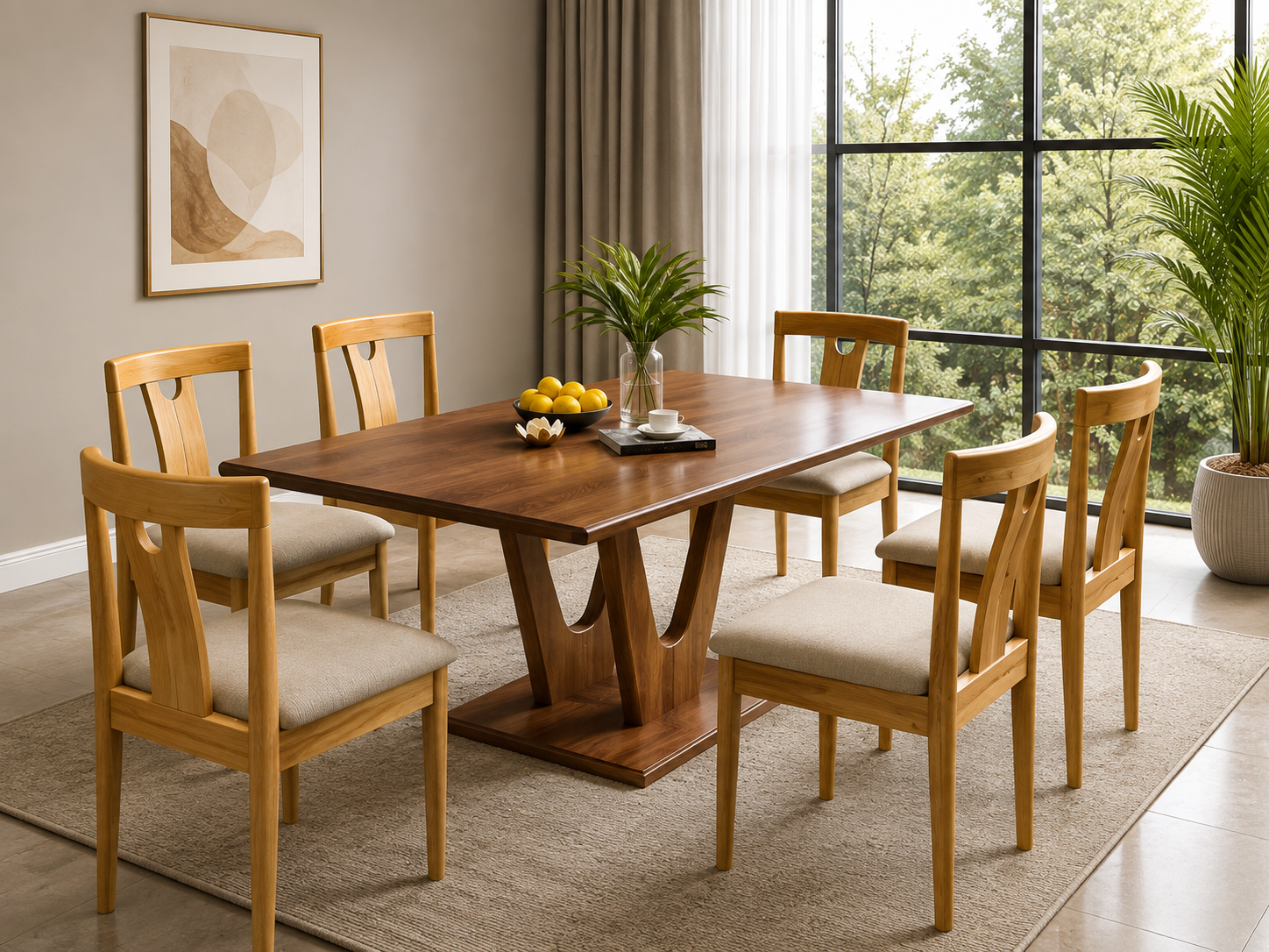 Beech Wood Dining Set