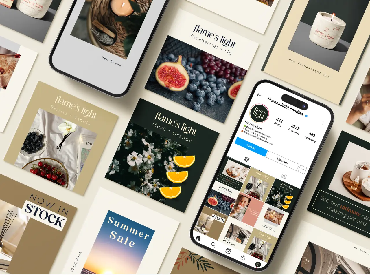 Publicaciones de Instagram de la marca Flame's Light