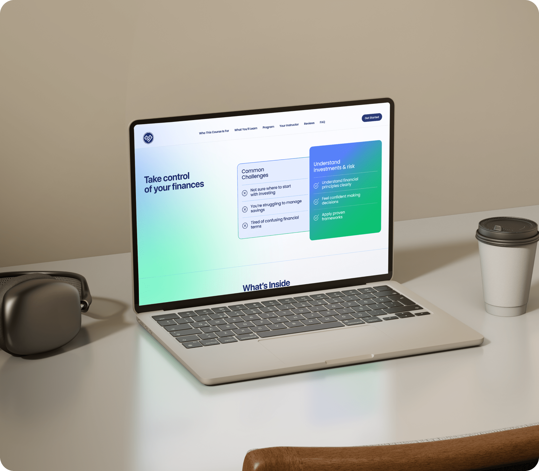 MYM Academy project preview on laptop screen
