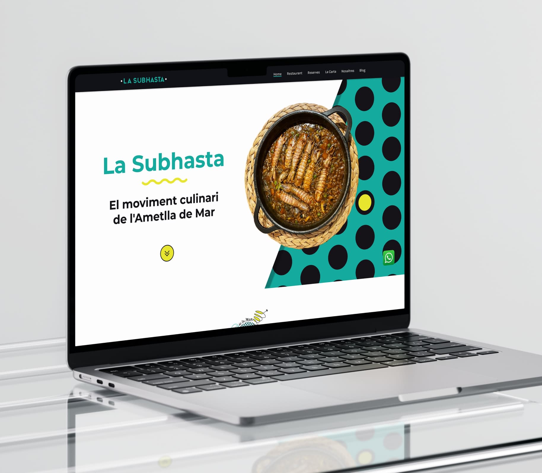 La Subhasta Espai Gastronòmic project preview on laptop screen