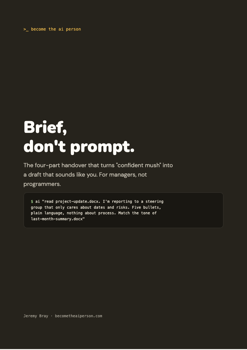 Brief, Don't Prompt: the AI briefing guide (PDF)