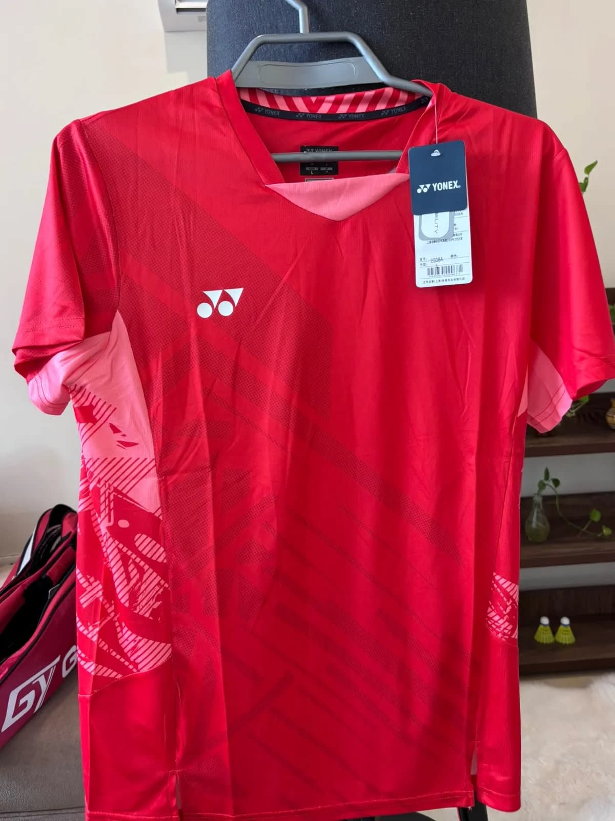 yonex original badminton shirt red