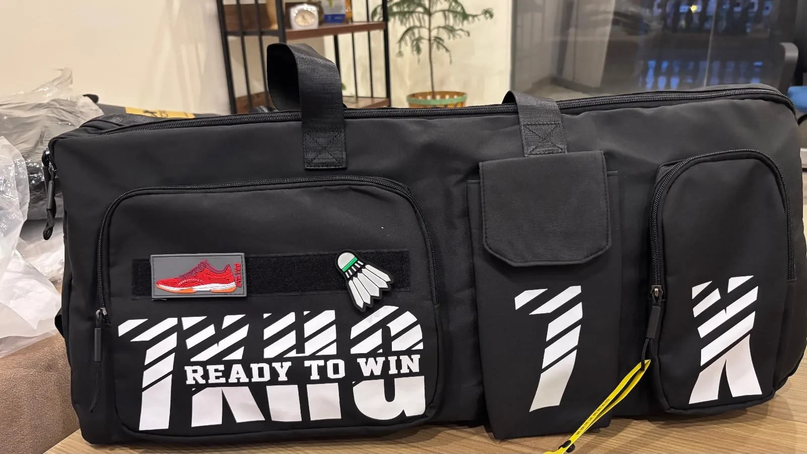 stylish modern badminton bag black