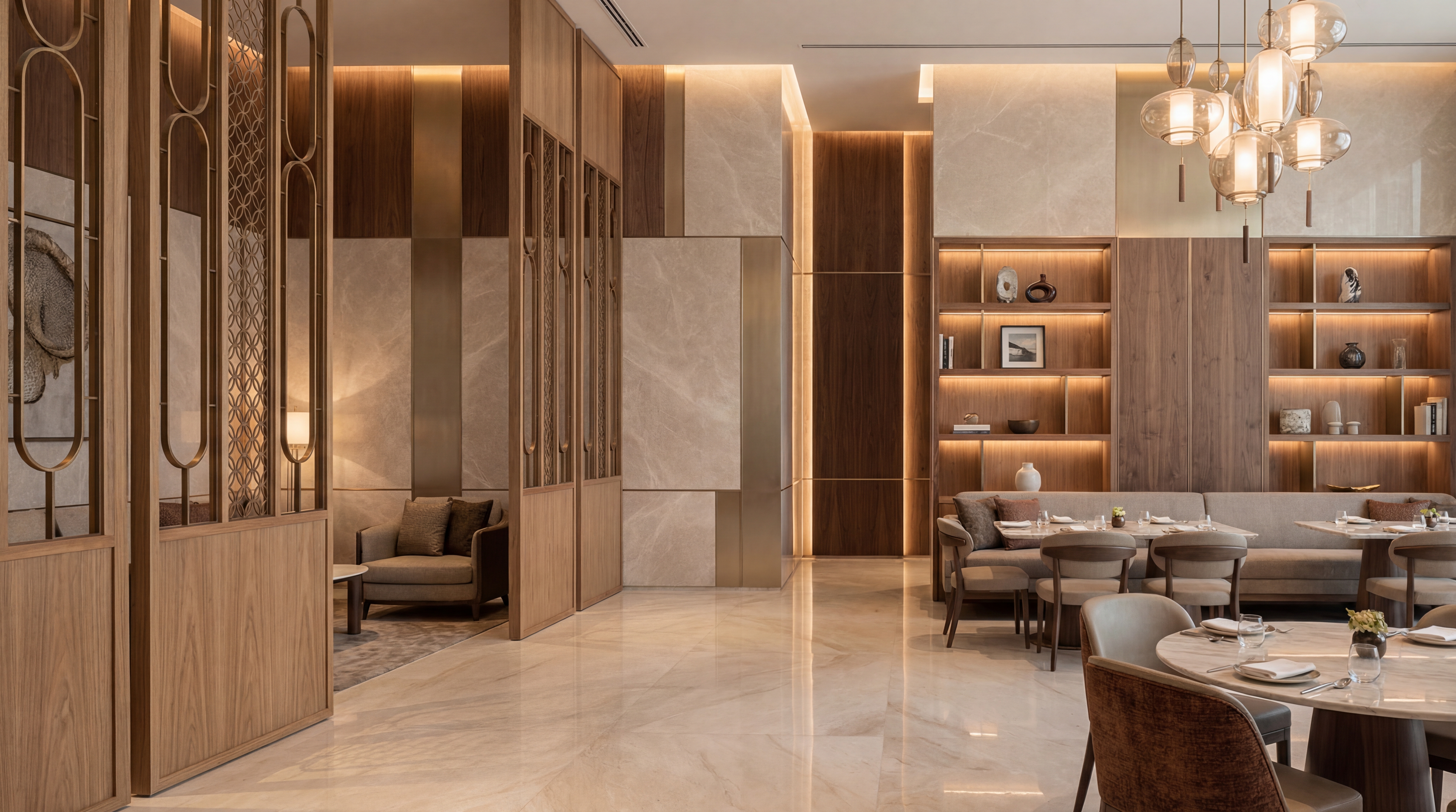 Custom joinery — reception and entry area