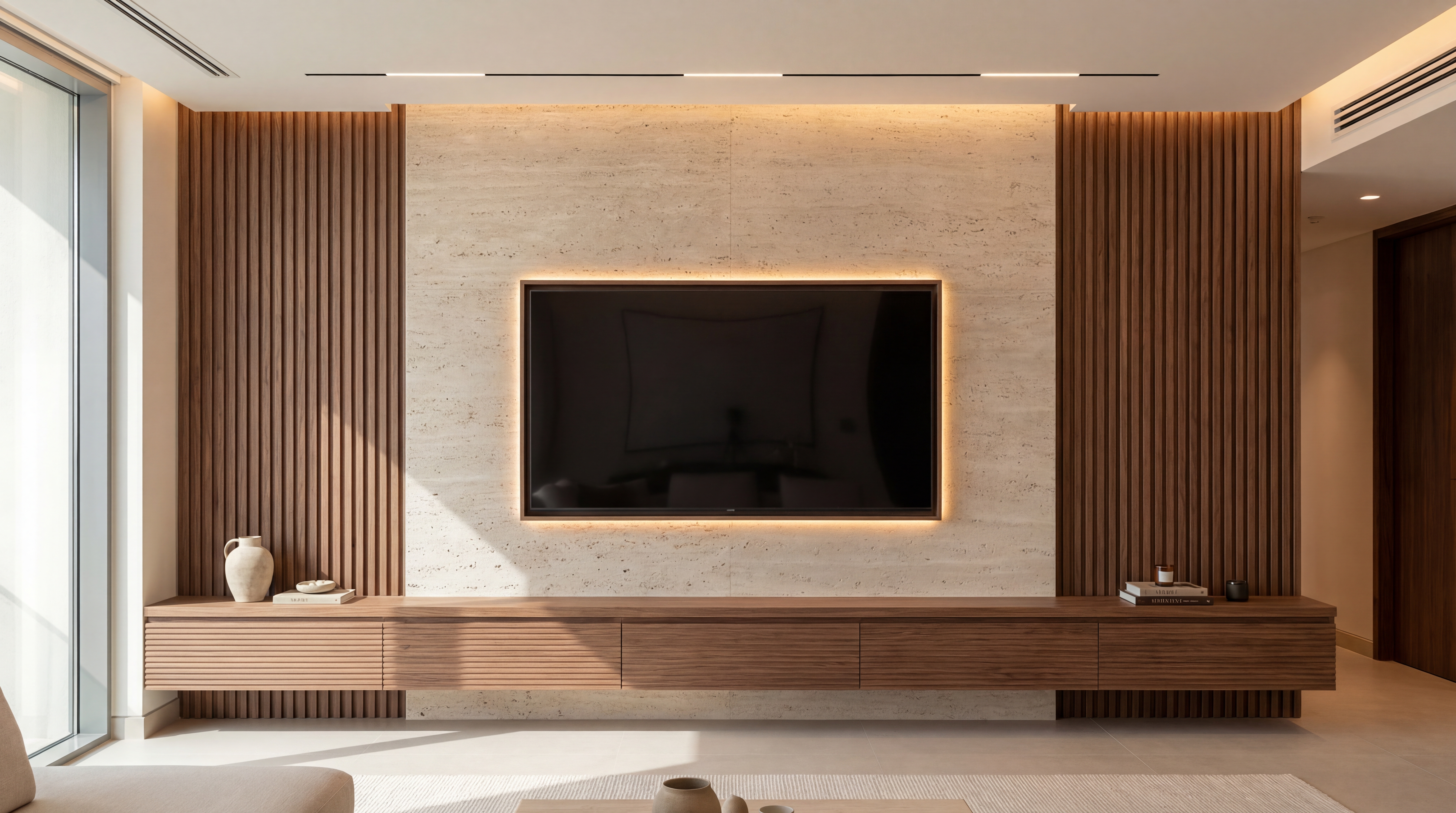 Feature wall — left section detail