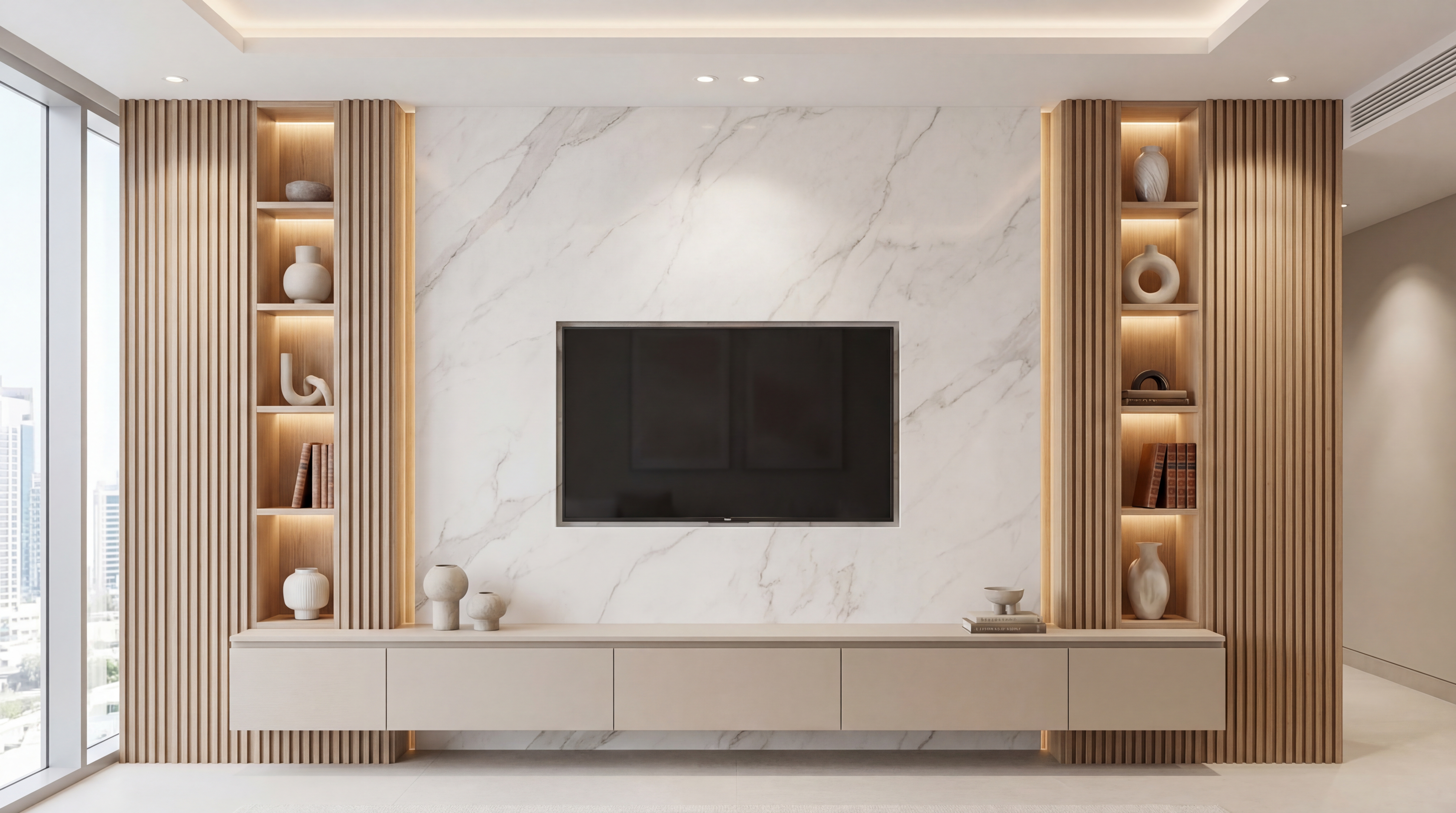 Media wall — full-width room view