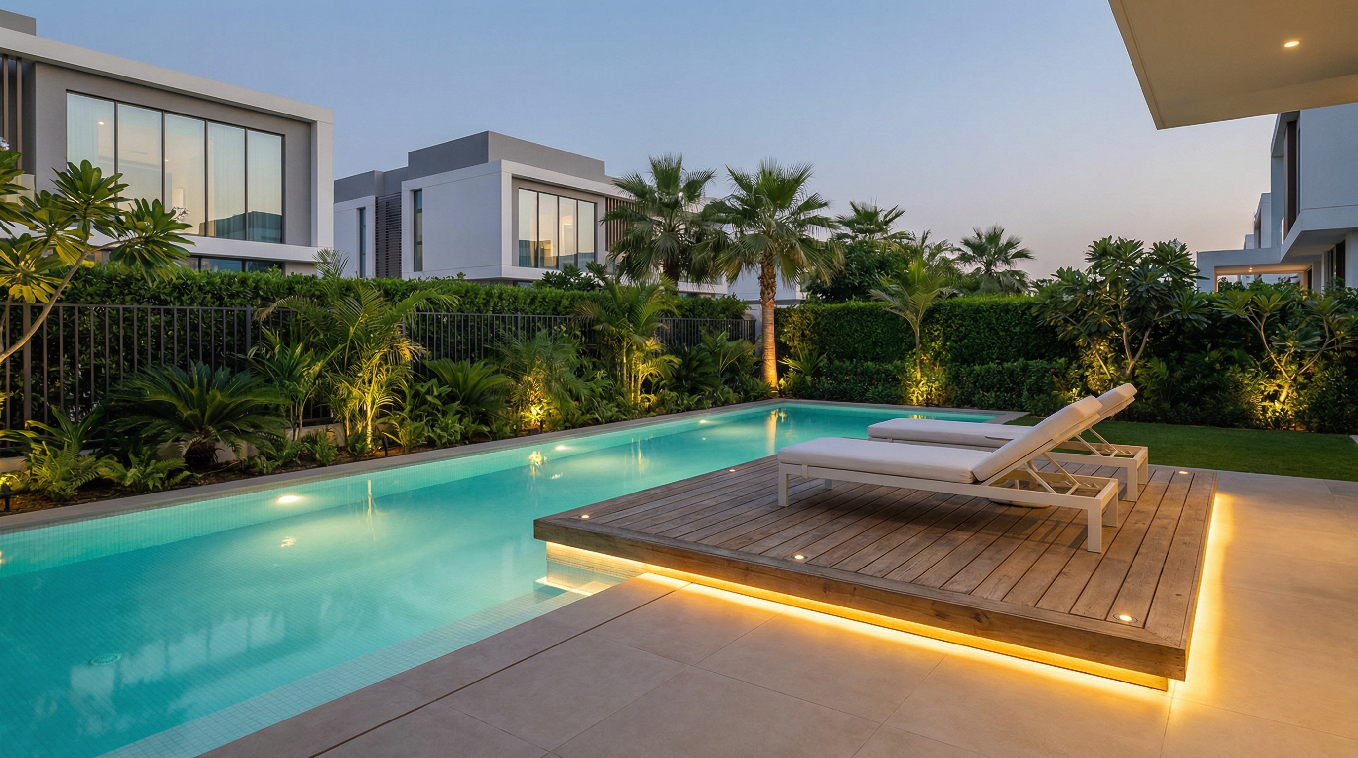 Pool surround and landscape connection