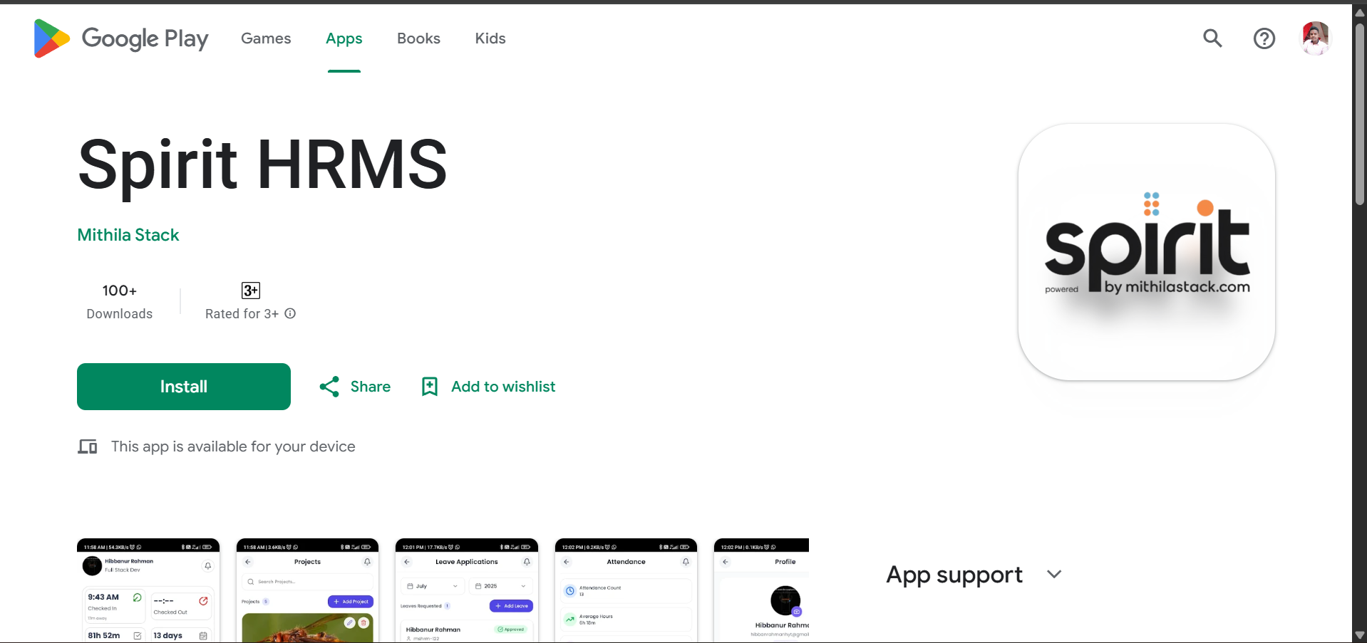 Spirit HRMS Employee App