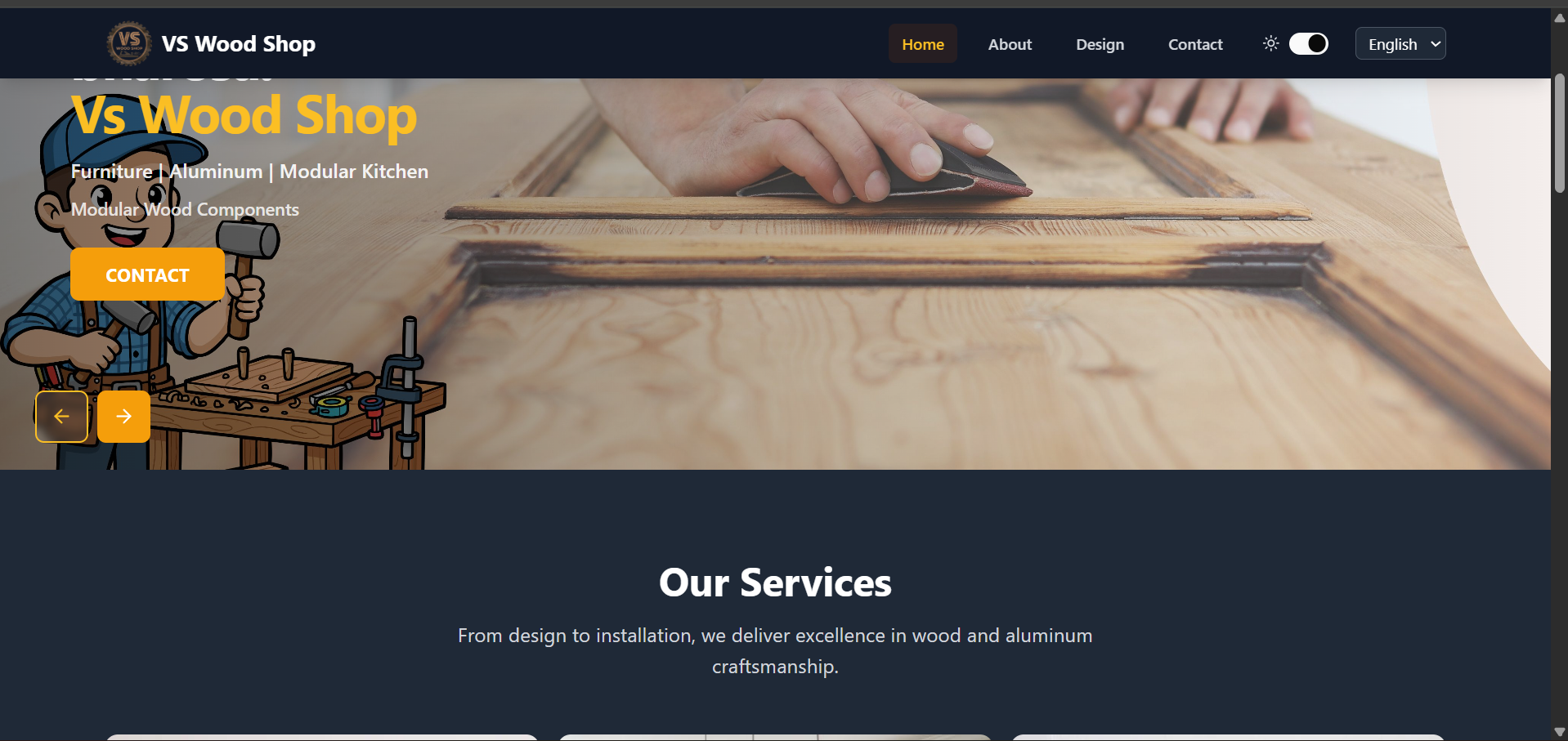 VS Woodshop website