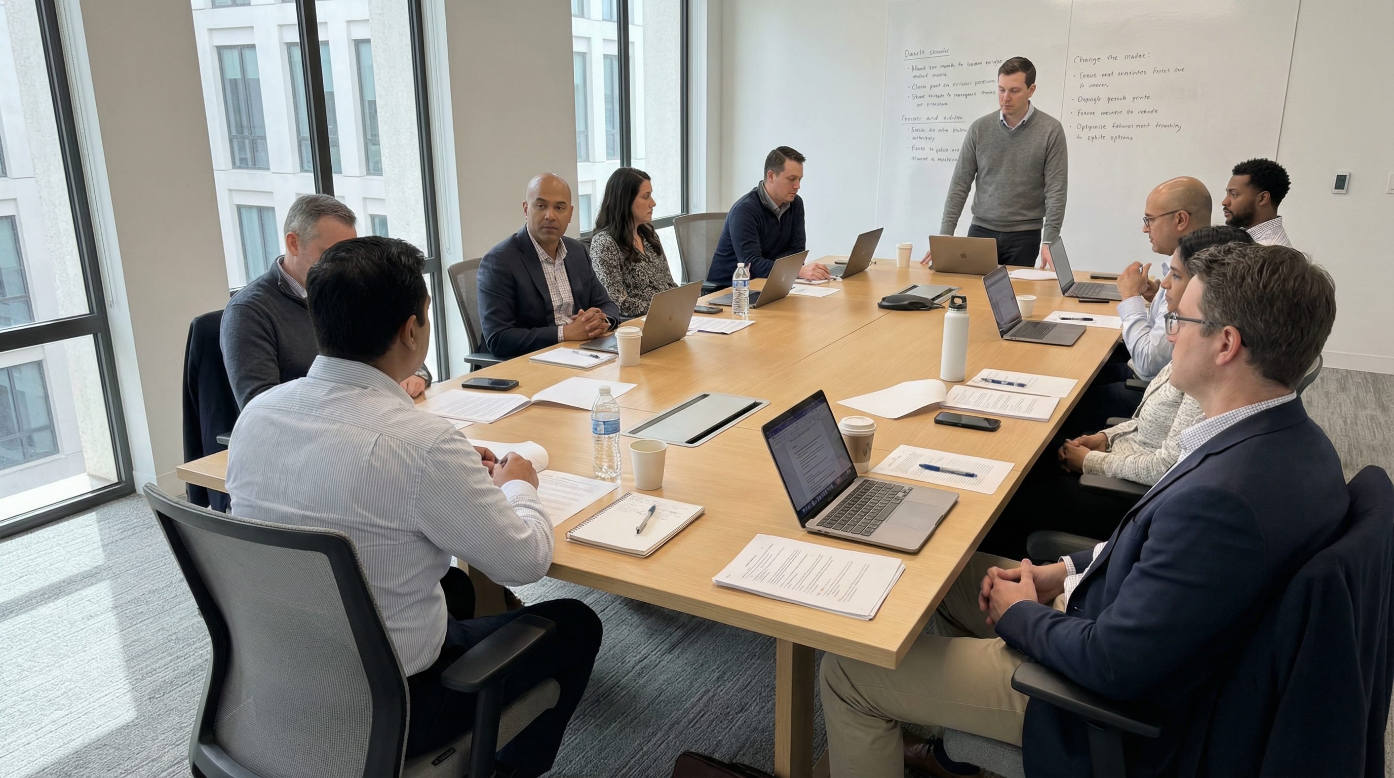 Step-by-step visual guide showing after-action review process from timeline creation to action implementation