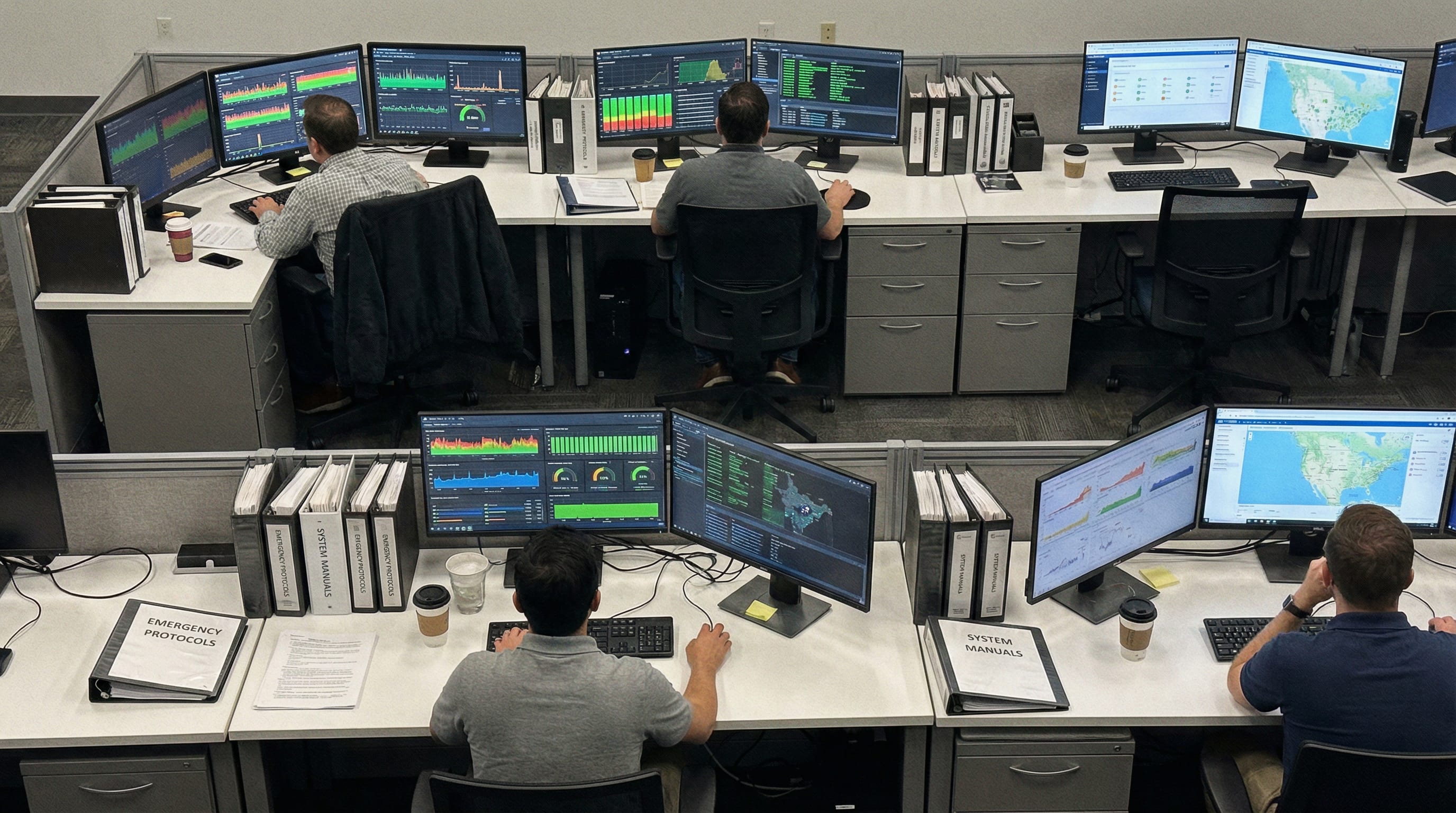 Decision matrix showing escalation triggers mapped to severity levels and response times
