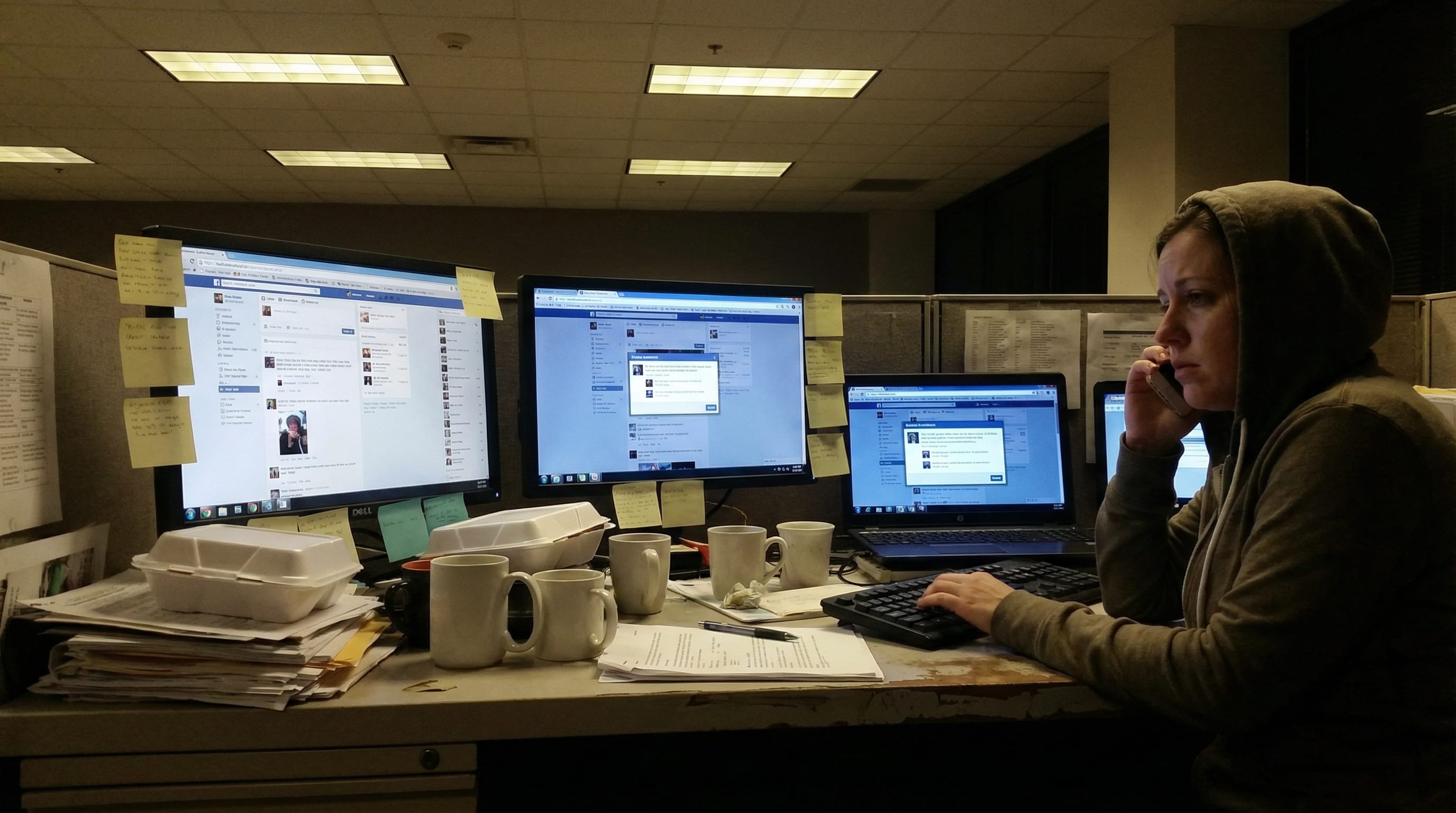Dashboard showing social media crisis escalation metrics with color-coded alert thresholds
