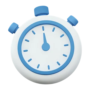Stopwatch icon representing rapid crisis response and time-sensitive emergency management