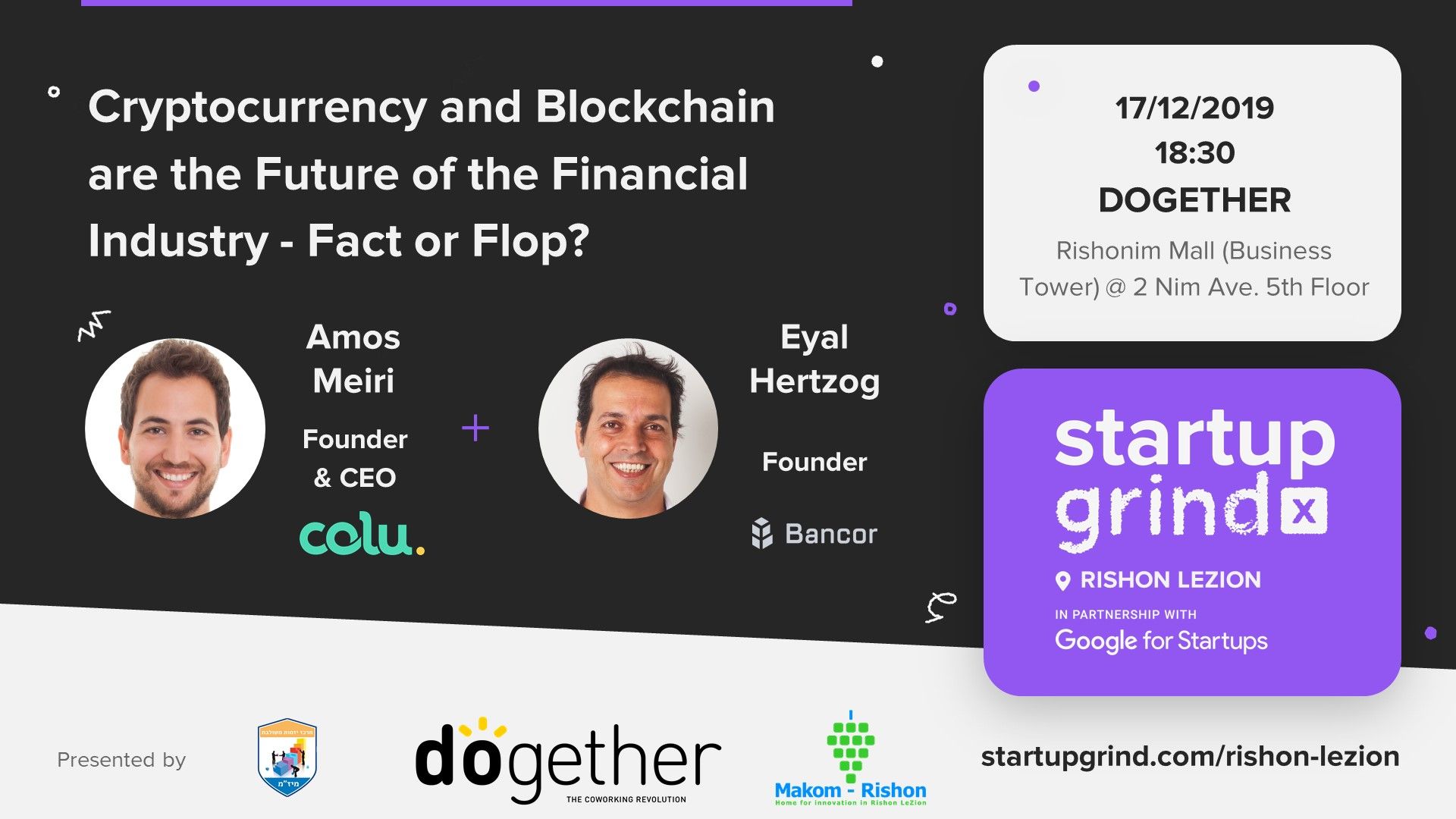 Cryptocurrency & Blockchain - The Future of Industry or a Flop? ~ 6:30 PM, DOGETHER
