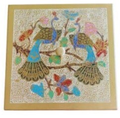 Handcrafted Brass Masala Box Peacock Design set with Spoon