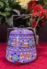 1000 ML Floral Print Stainless Steel Tiffin in Two Tier