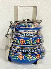 1000 ML Floral Print Stainless Steel Tiffin in Two Tier